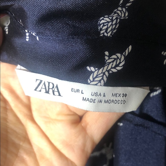 Zara Navy Shirt with White Rope Pattern - Picture 6 of 6